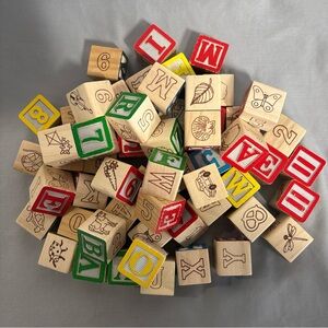 Melissa & Doug Wooden Blocks Set - Alphabet, Numbers & Pictures – Used
